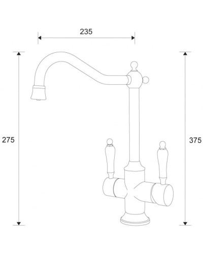 Смеситель для кухни с подключением к фильтру Zorg Sanitary ZR 344 YF STEEL