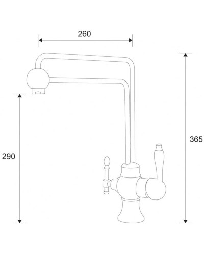Смеситель для кухни с подключением к фильтру Zorg Sanitary ZR 345 YF