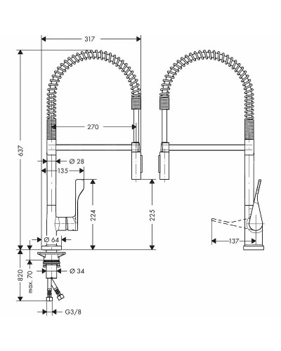 Смеситель для кухни Axor Citterio 39840000 Хром