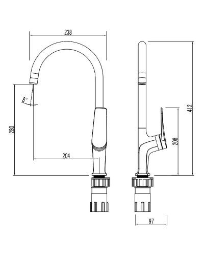 Смеситель для кухни Lemark Bronx LM3705BL Черный