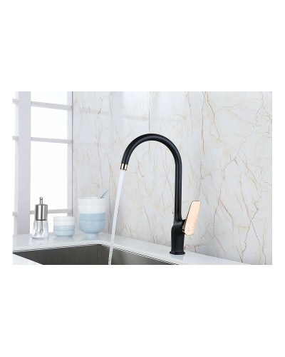 Смеситель для кухни Lemark Bronx LM3705BLR Черный Золото