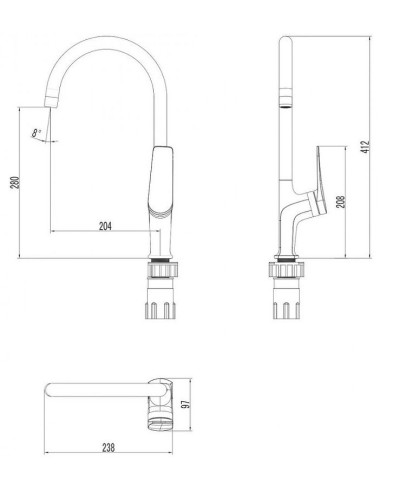 Смеситель для кухни Lemark Bronx LM3705GM Графит