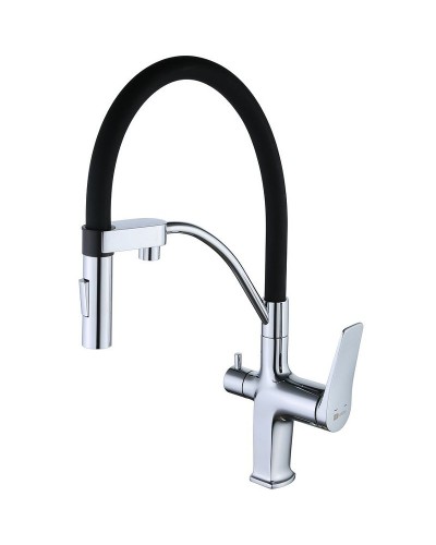 Смеситель для кухни Lemark Comfort LM3074C Хром Черный