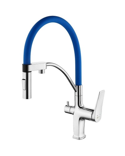 Смеситель для кухни Lemark Comfort LM3074C-Blue Хром Синий