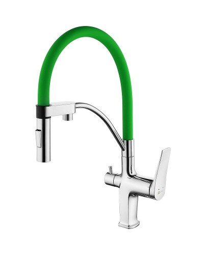 Смеситель для кухни Lemark Comfort LM3074C-Green Хром Зеленый