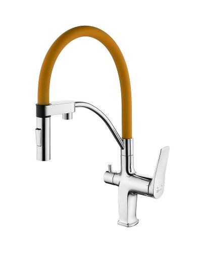 Смеситель для кухни Lemark Comfort LM3074C-Orange Хром Оранжевый