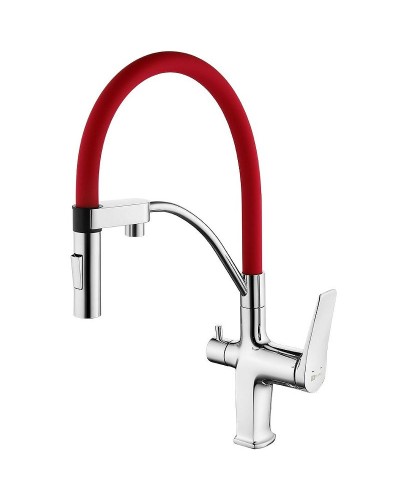 Смеситель для кухни Lemark Comfort LM3074C-Red Хром Красный