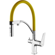 Смеситель для кухни Lemark Comfort LM3074C-Yellow Хром Желтый