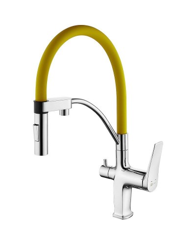 Смеситель для кухни Lemark Comfort LM3074C-Yellow Хром Желтый
