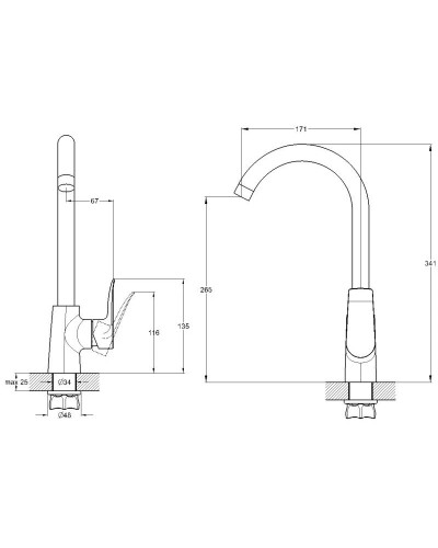 Смеситель для кухни G.Lauf GOB4-A134