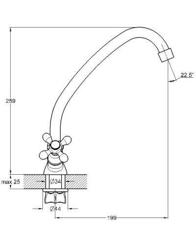Смеситель для кухни G.Lauf QFR4-A722