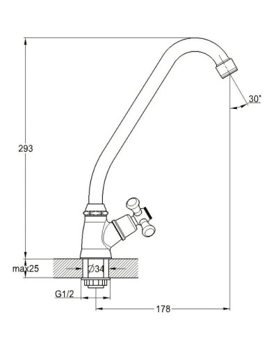 Кран для холодной воды  G.Lauf QTZ14-A827