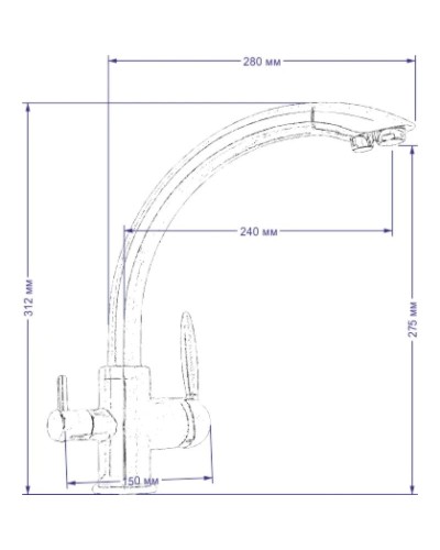 Смеситель для кухни Seaman Barcelone SSL-5381-Water