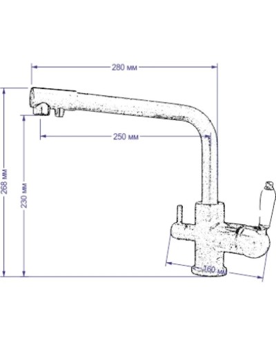 Смеситель для кухни Seaman Barcelone SSL-5384-Water