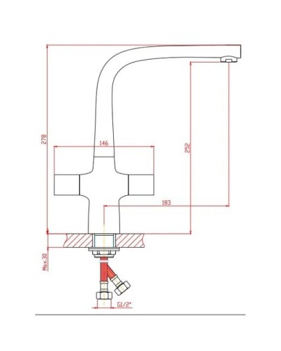 Смеситель для кухни Orange Lotos M32-000cr