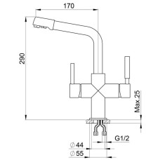 Смеситель для кухни Seaman Eco Granite SGR-2015-Black