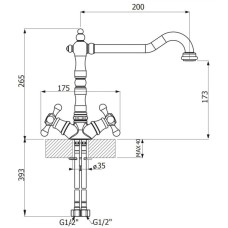 Смеситель для кухни Florentina FL-05 бронза 30.55H.1110