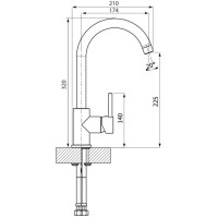 Смеситель для кухни Florentina Alfa AV грей 33.21H.1110.305