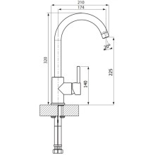 Смеситель для кухни Florentina Alfa AV мокко 33.21H.1110.303