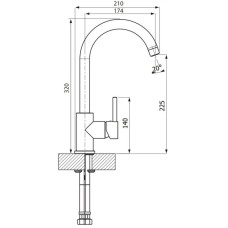 Смеситель для кухни Florentina Alfa AV черный 33.21H.1110.102