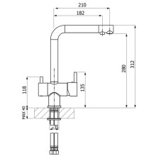 Смеситель для кухни Florentina Ares AV хром/жасмин 30.30H.2120.201