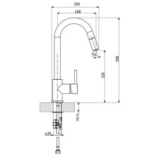 Смеситель для кухни Florentina Vita AV хром/бежевый 33.22H.1210.104
