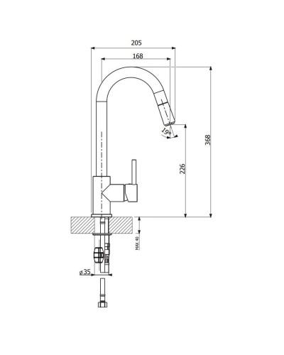 Смеситель для кухни Florentina Vita AV хром/песочный 33.22H.1210.107