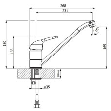 Смеситель для кухни Florentina Gamma AV грей 33.26L.1110.305