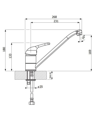 Смеситель для кухни Florentina Gamma AV черный 33.26L.1110.102