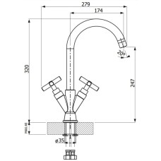Смеситель для кухни Florentina Ita AV хром/капучино 30.29H.1120.306