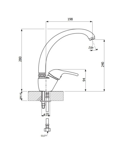 Смеситель для кухни Florentina Omega AV хром/бежевый 33.24H.1110.104