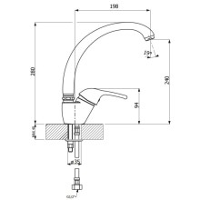 Смеситель для кухни Florentina Omega AV хром/мокко 33.24H.1110.303