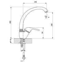 Смеситель для кухни Florentina Omega AV хром/песочный 33.24H.1110.107