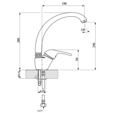 Смеситель для кухни Florentina Omega AV хром/песочный 33.24H.1110.107