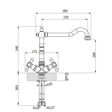 Смеситель для кухни Florentina Tau AV бронза 30.28H.1110.700