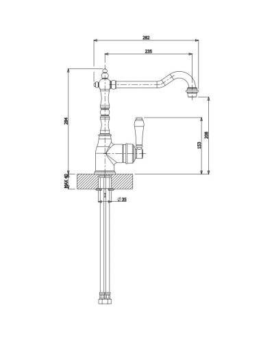 Смеситель для кухни Florentina Tirol AV бронза 33.31H.1110.700