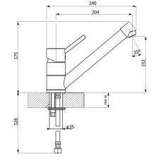 Смеситель для кухни Florentina Fita AV хром/черный 33.27L.1120.102