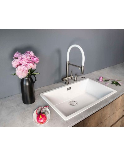 Смеситель для кухни Omoikiri Kanto-BN-WH 4994298 Нержавеющая сталь Белый