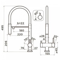 Смеситель для кухни Omoikiri Kanto-BN-WH 4994298 Нержавеющая сталь Белый