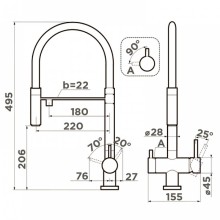 Смеситель для кухни Omoikiri Kanto-BN-WH 4994298 Нержавеющая сталь Белый