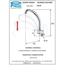 Смеситель для кухни Remer Infinity I42R