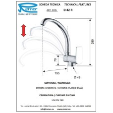 Смеситель для кухни Remer Dream D42R