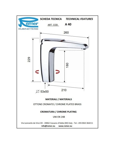 Смеситель для кухни Remer Atmos A40