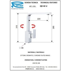 Смеситель для кухни Remer Q-Design QD42U