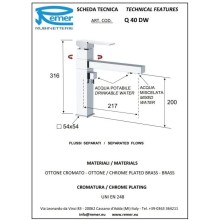 Смеситель для кухни с подключением к фильтру Remer Qubika Q40DW