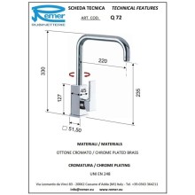 Смеситель для кухни Remer Gourmet Q72