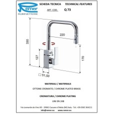 Смеситель для кухни Remer Gourmet Q73