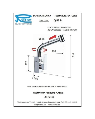 Смеситель для кухни Remer Gourmet Q83B