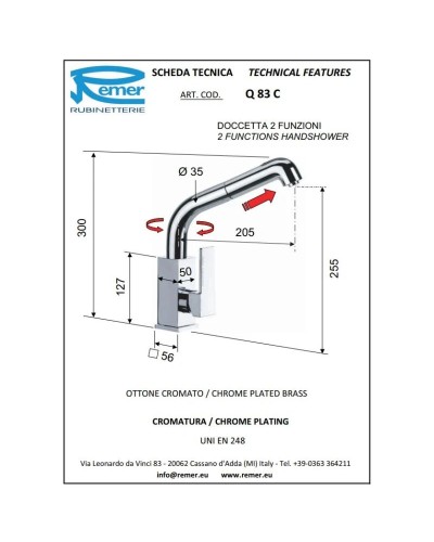 Смеситель для кухни Remer Gourmet Q83C