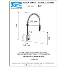 Смеситель для кухни Remer Gourmet Q87